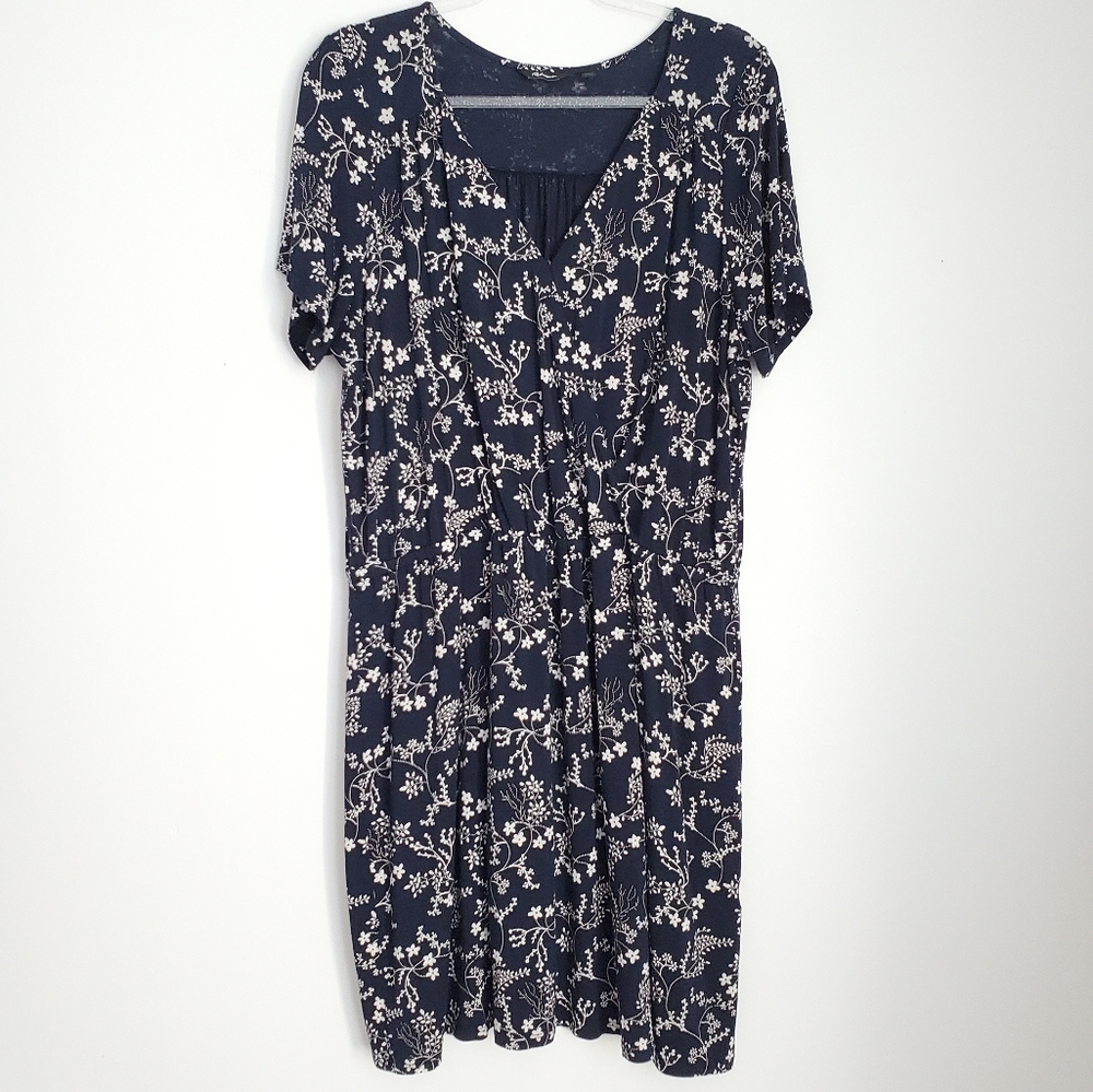 Navy Floral Print Dress Size XL